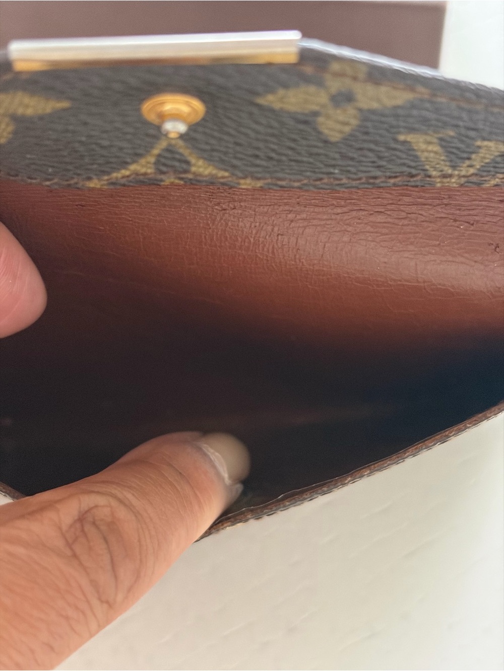Louis Vuitton Monogram Canvas Brown & Gold Envelope Wallet Cardholder - Picture 11 of 11